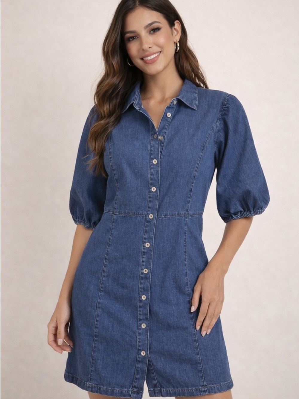 GAP Washed Denim Shirt Dress in Blue